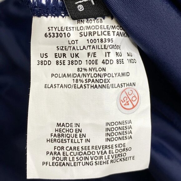 Miraclesuit Women’s Tankini Surplice Underwire Top “Midnight Blue” Size 38DD - Picture 3 of 10